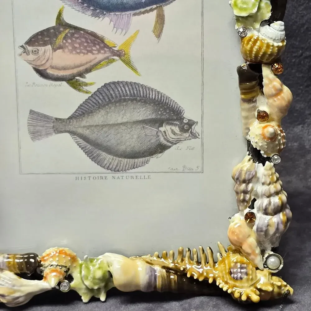 Sanibel Austrian Crystal by Two's Company Seashell Encrusted 5x7 Picture Frame